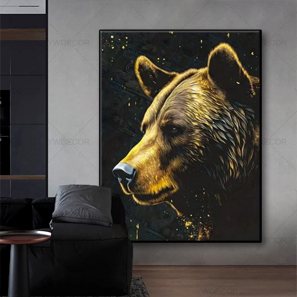 雄牛と雌牛の動物絵画キャンバスウォール街戦士株式市場ポスター - Home Decor Market のレビューと価格