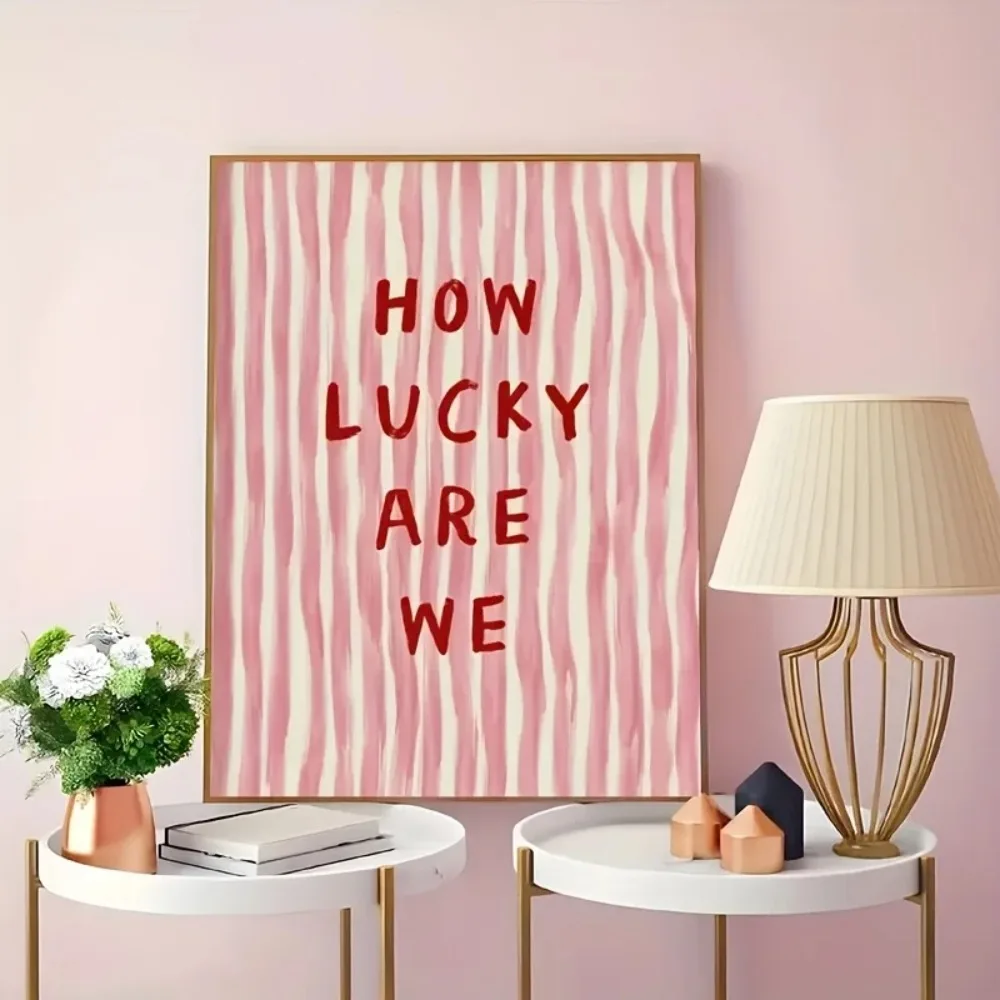 私たちがどれだけ幸運なのか ピンクと赤のストライプのウォール - Home Decor How To のレビューと価格