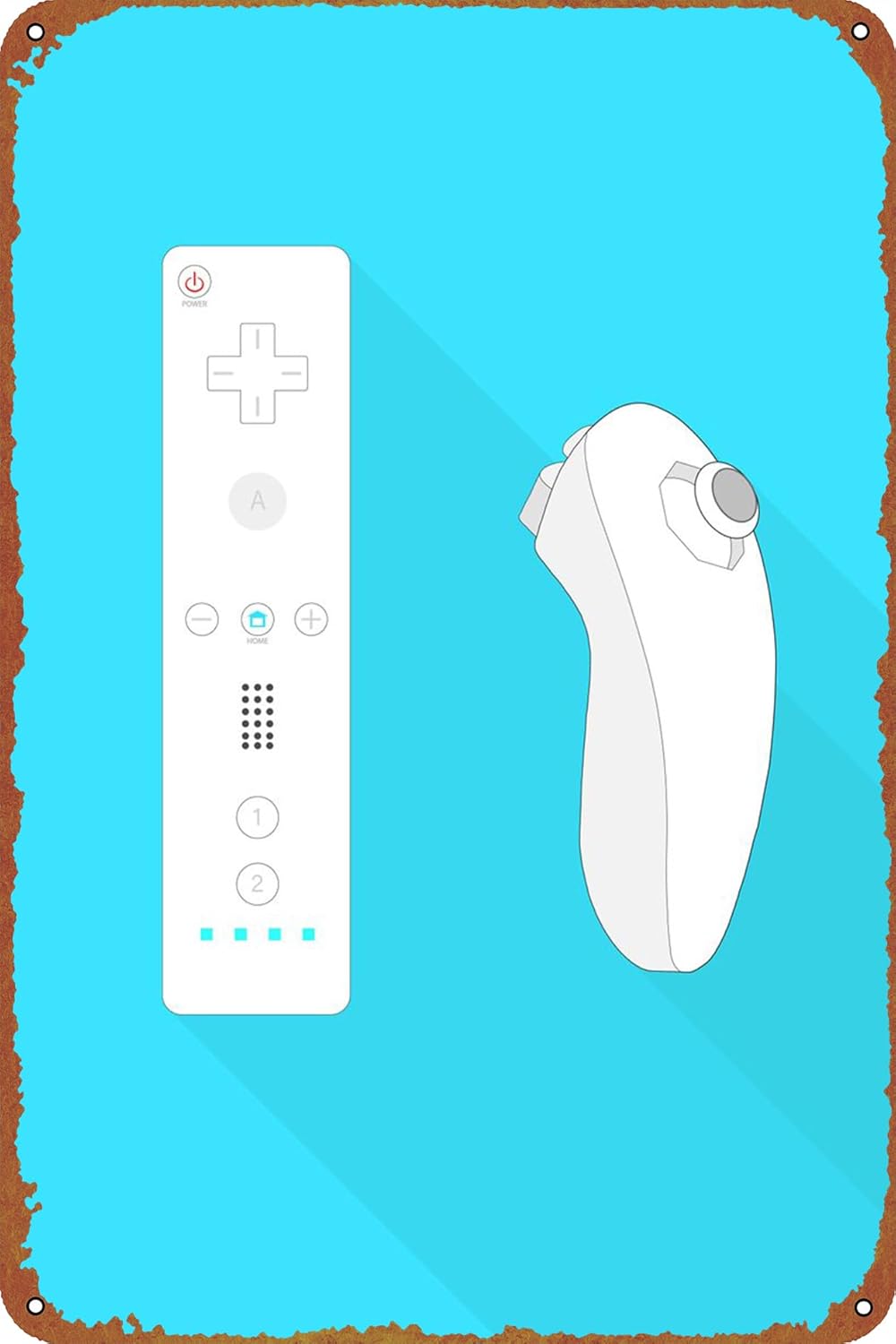 1p、Wiiリモコンゲームポスター メタルサイン レトロな金 - Home Decor Game のレビューと価格