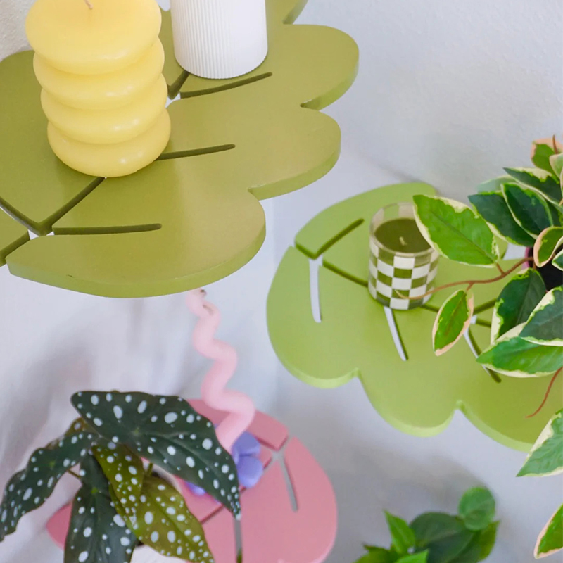 1 個木製棚葉カラフルなフローティング壁棚リーフディスプレイ - Floating Shelves のレビューと価格