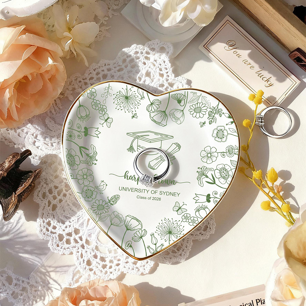 パーソナライズされた親友写真入り小物入れ、カスタムジュエリー - Ceramic Trinket Dish のレビューと価格