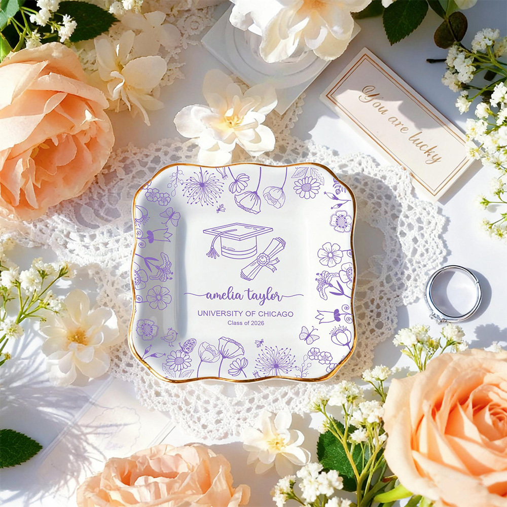 パーソナライズされた親友写真入り小物入れ、カスタムジュエリー - Ceramic Trinket Dish のレビューと価格