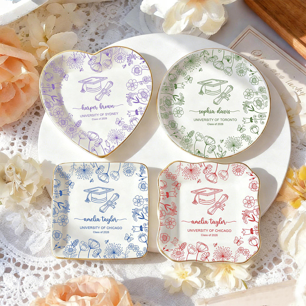 パーソナライズされた親友写真入り小物入れ、カスタムジュエリー - Ceramic Trinket Dish のレビューと価格