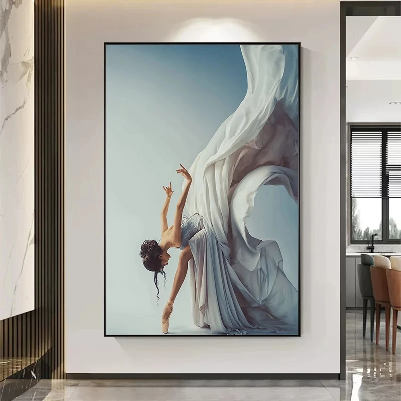 現代バレエダンスガールキャンバス絵画エレガントなダンサー壁ア - Home Decor Zen のレビューと価格