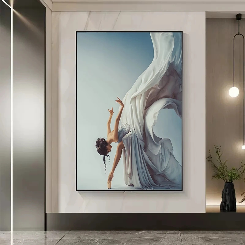 現代バレエダンスガールキャンバス絵画エレガントなダンサー壁ア - Home Decor Zen のレビューと価格