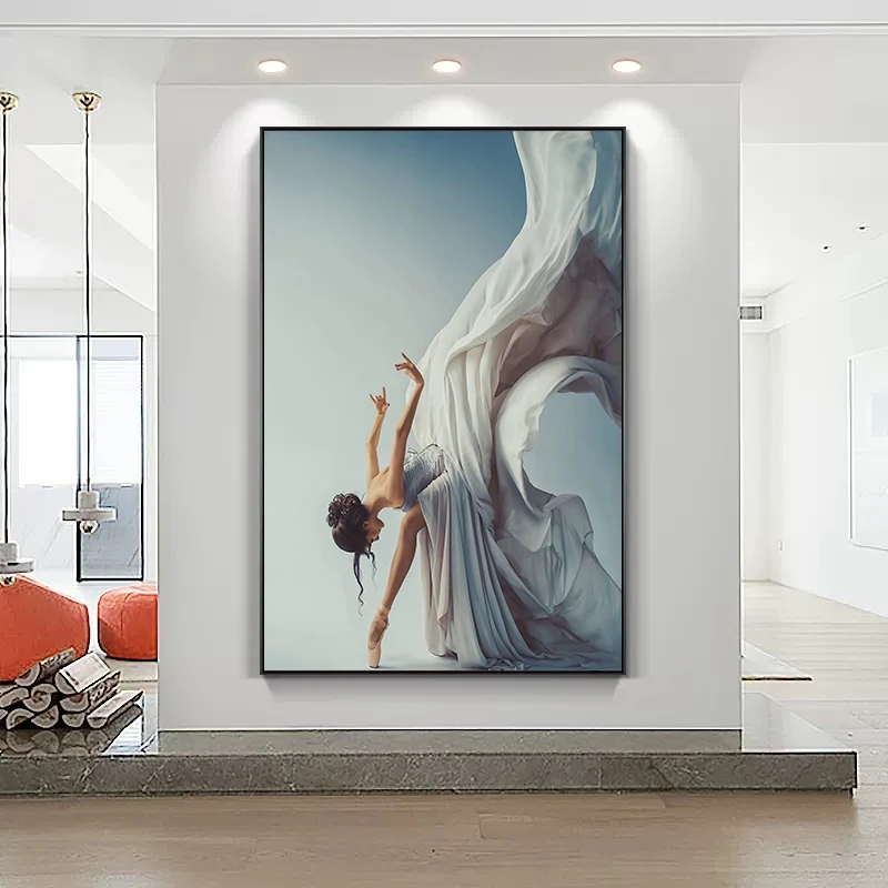 現代バレエダンスガールキャンバス絵画エレガントなダンサー壁ア - Home Decor Zen のレビューと価格
