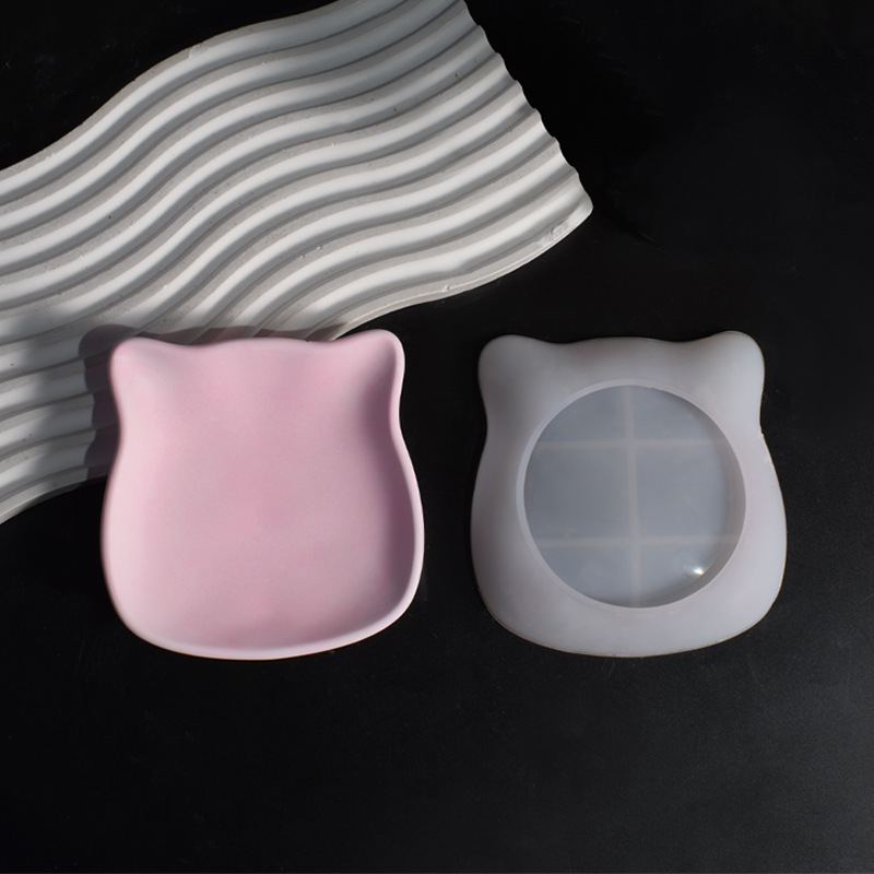 石膏猫皿型子猫トレイ猫耳ジュエリー収納トレイミラードリップ  - Ceramic Trinket Dish のレビューと価格