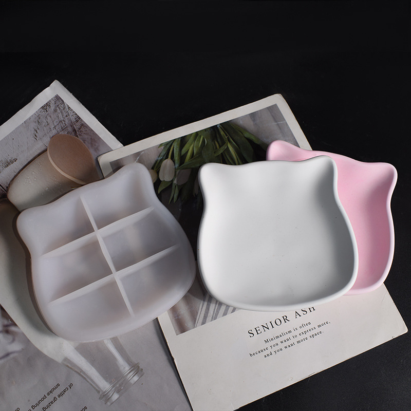 石膏猫皿型子猫トレイ猫耳ジュエリー収納トレイミラードリップ  - Ceramic Trinket Dish のレビューと価格
