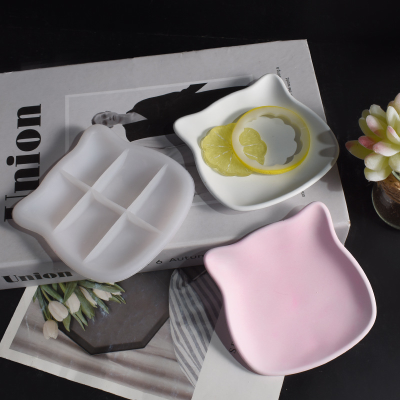 石膏猫皿型子猫トレイ猫耳ジュエリー収納トレイミラードリップ  - Ceramic Trinket Dish のレビューと価格