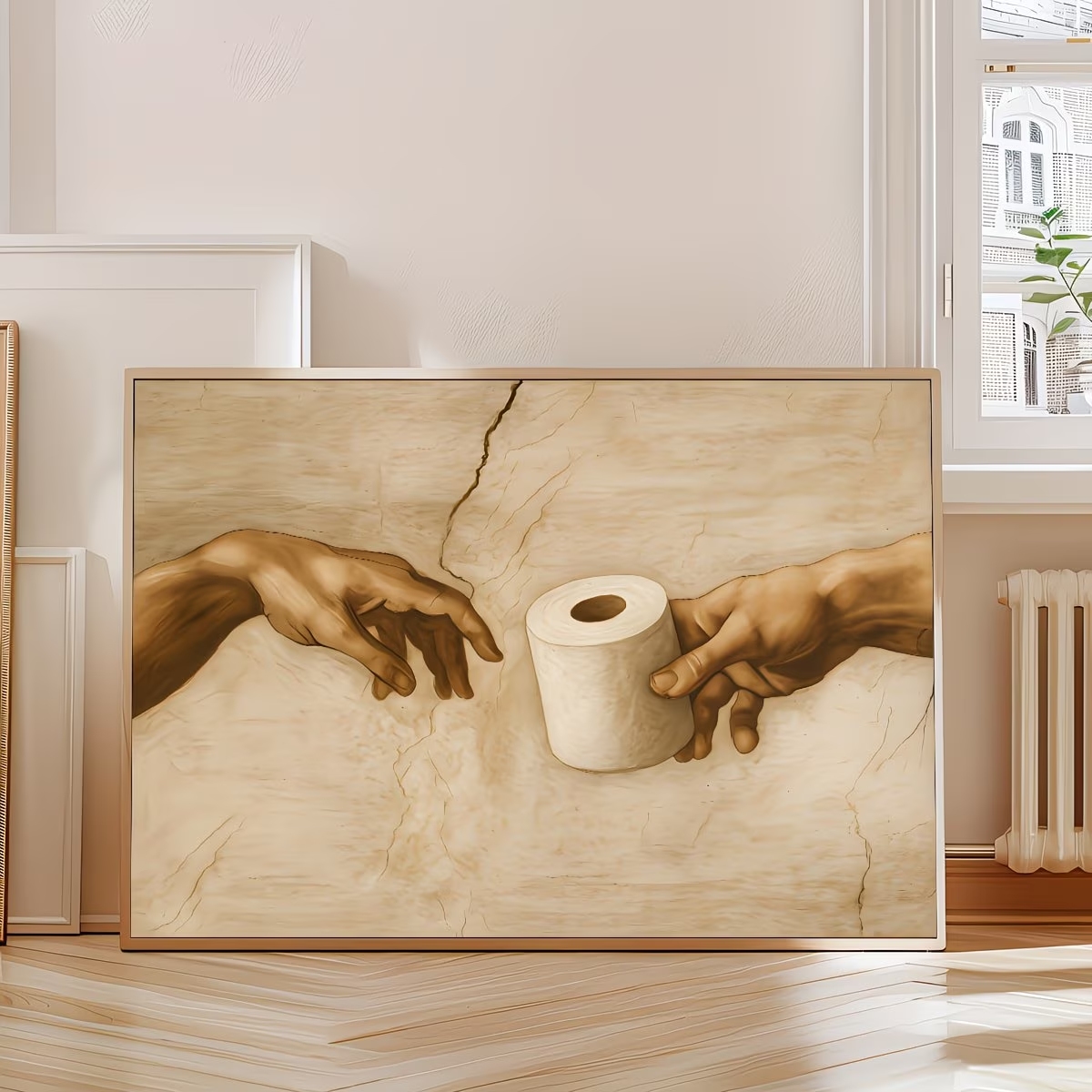 レトロなユーモラスなトイレットペーパーウォールアートプリント - Home Decor Wallpaper のレビューと価格