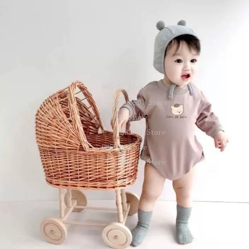 手編み柳製ベビーカー兼用多機能収納バスケット（ペット、乳幼児 - Rattan Plant Basket のレビューと価格
