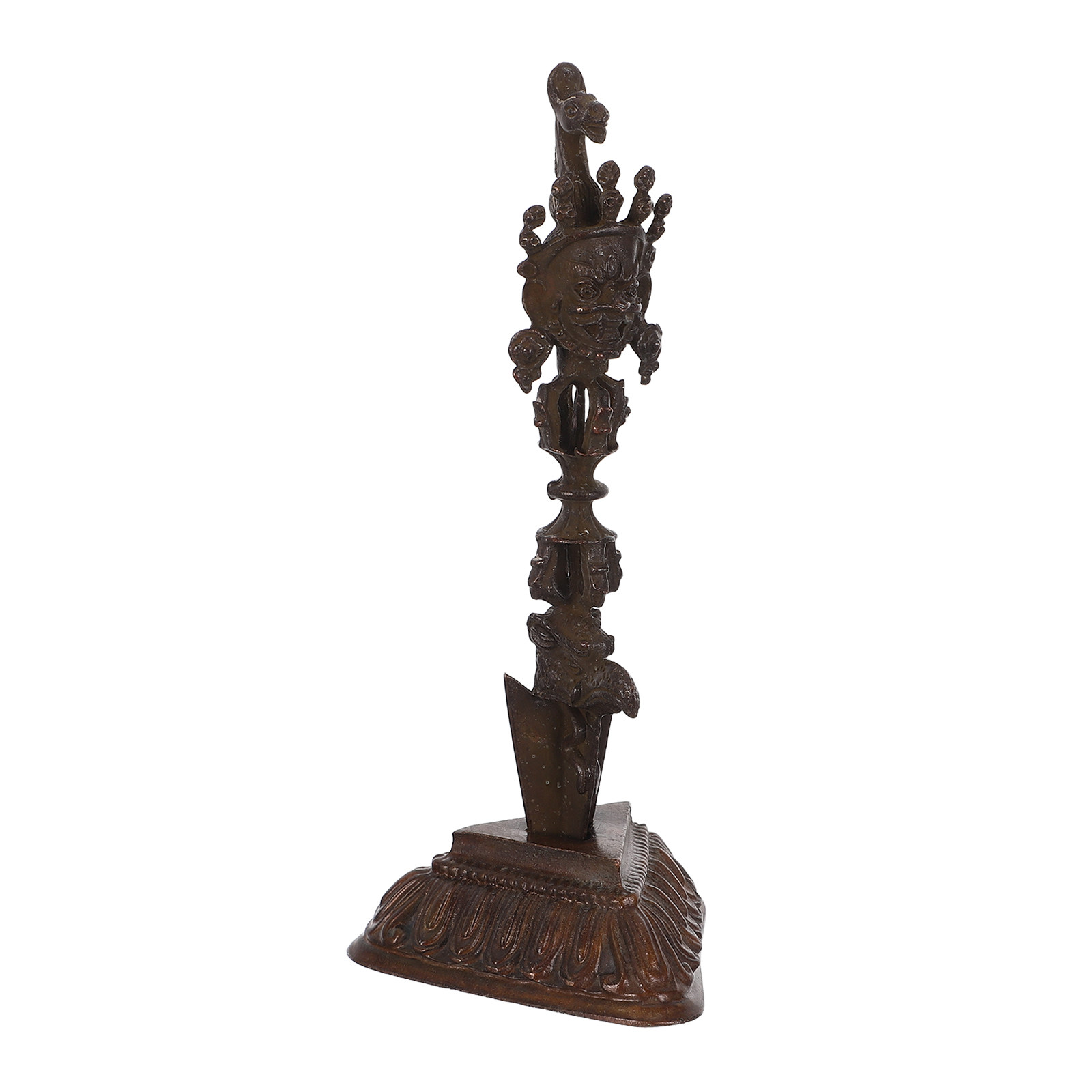 銅製のヴァジュラ・ドルジェ・ペストル（木製台座付き）チベット - Home Decor Zen のレビューと価格