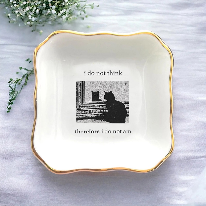 1個入り「私はそう思っているので、私は面白い猫模様の結婚指輪 - Ceramic Trinket Dish のレビューと価格