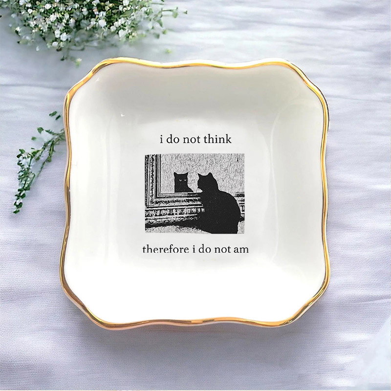 1個入り「私はそう思っているので、私は面白い猫模様の結婚指輪 - Ceramic Trinket Dish のレビューと価格