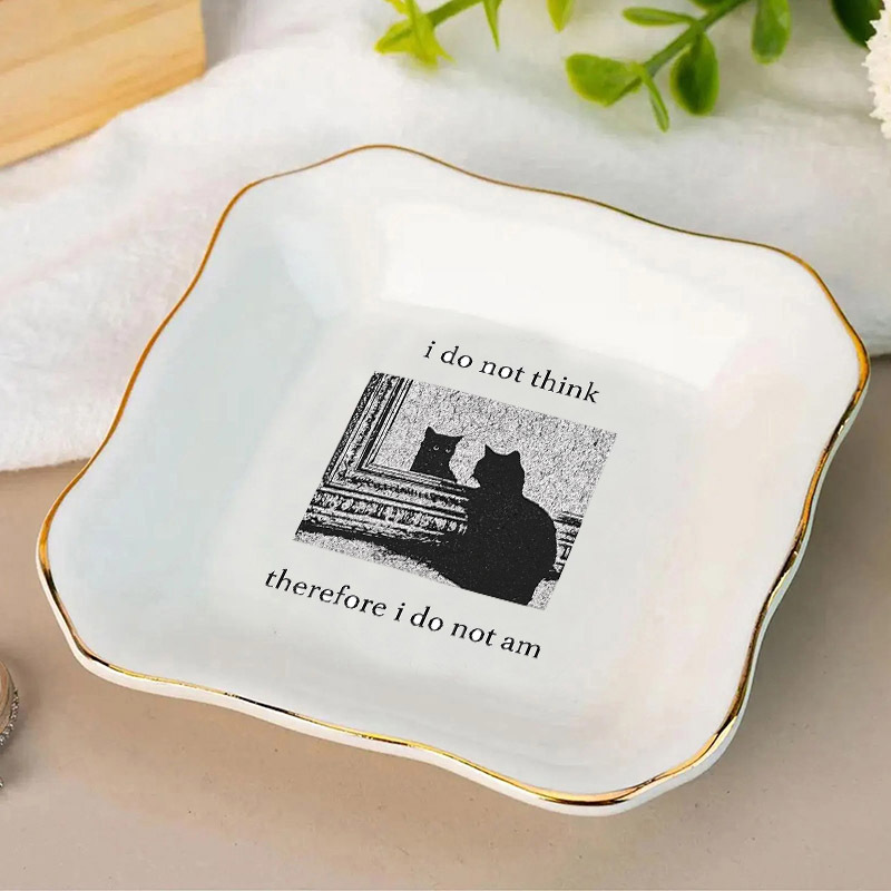 1個入り「私はそう思っているので、私は面白い猫模様の結婚指輪 - Ceramic Trinket Dish のレビューと価格