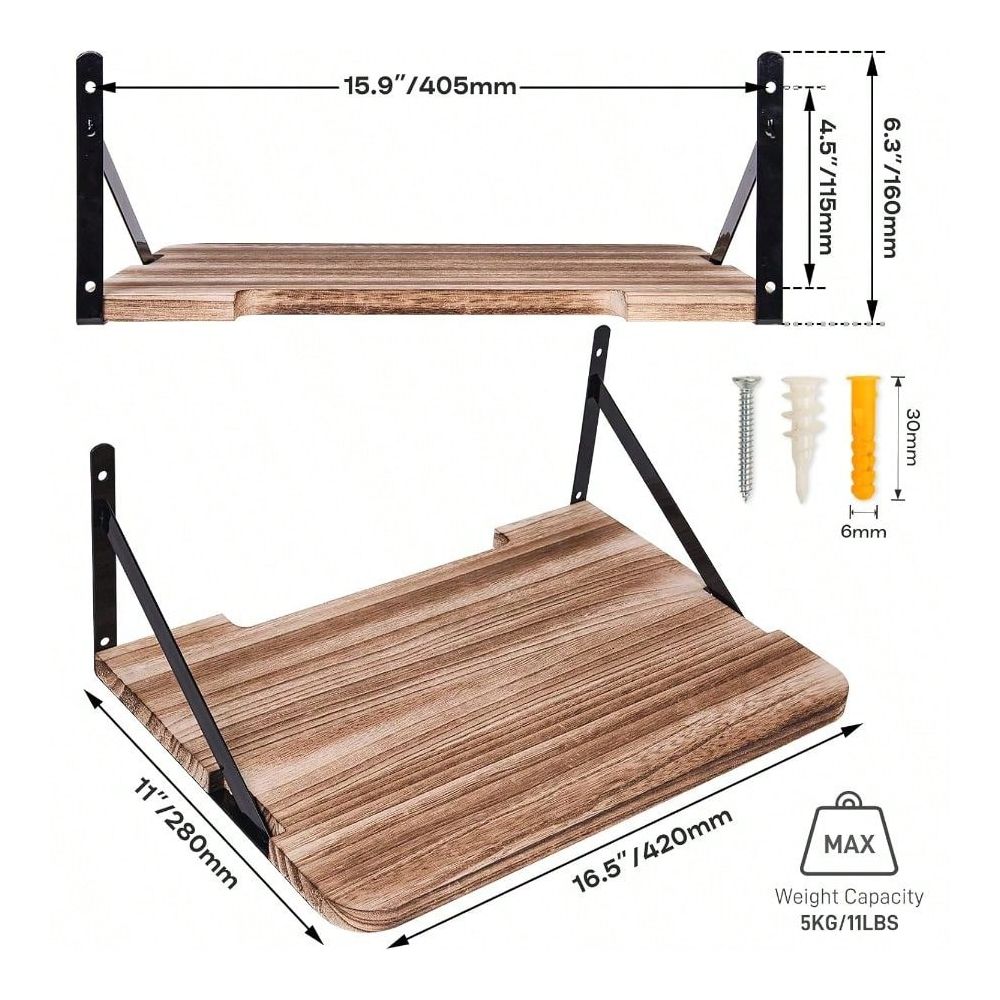シェルフ、16.2 X 11 L、ルーター用壁掛けフローティ - Floating Shelves のレビューと価格