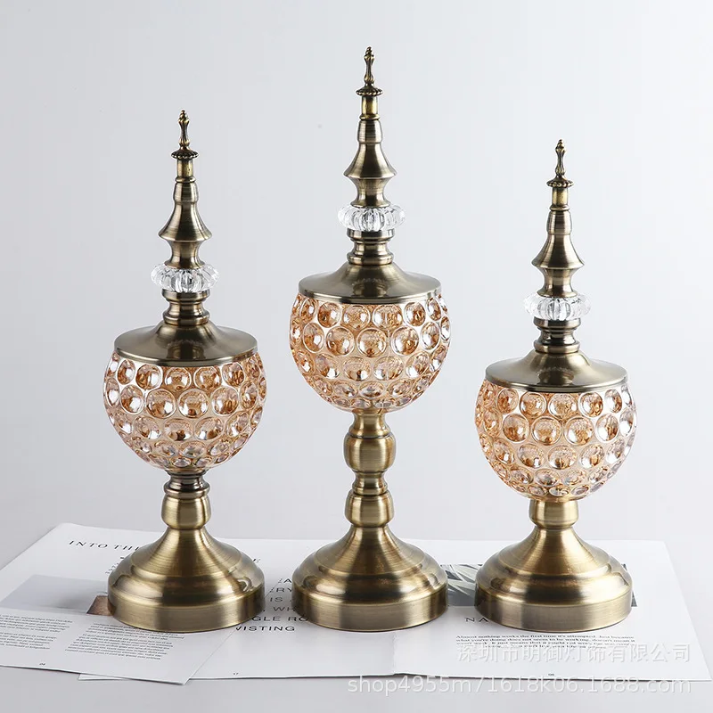 マレーシア製ガラス金属製キャンディプレート収納ジャー モダン - Home Decor Malaysia のレビューと価格