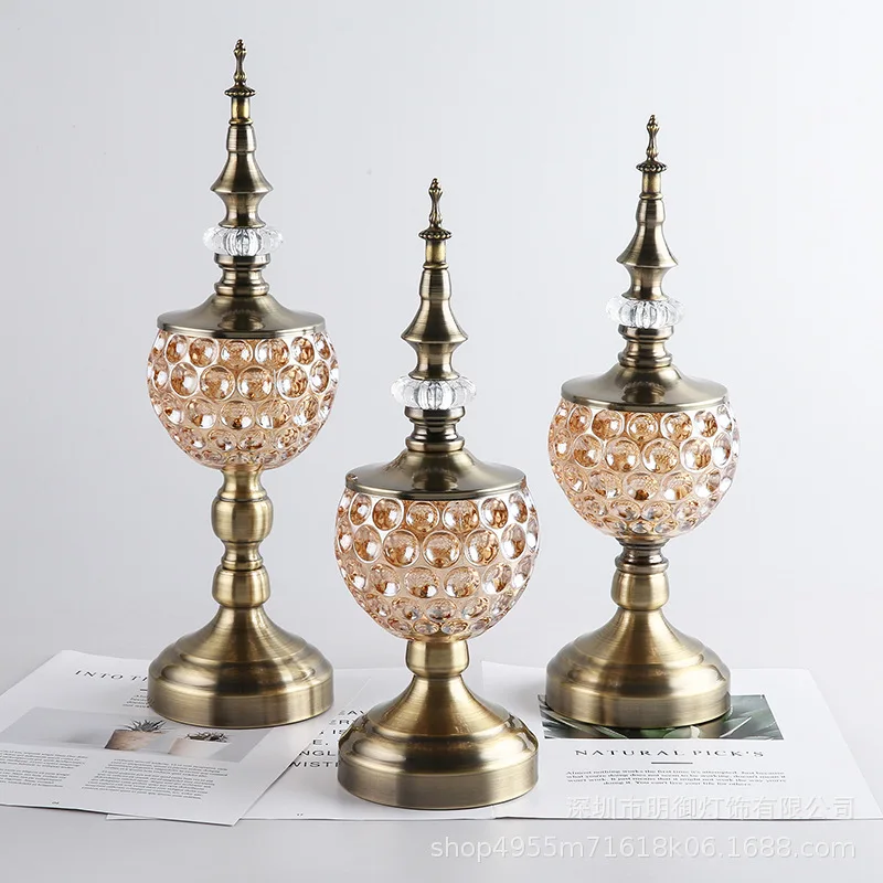マレーシア製ガラス金属製キャンディプレート収納ジャー モダン - Home Decor Malaysia のレビューと価格